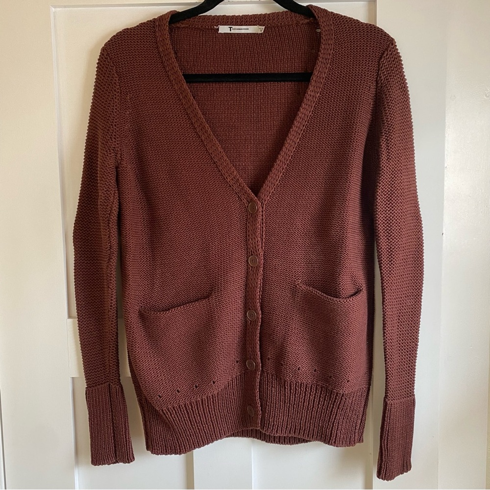 T by Alexander Wang Oversized Cardigan - Oxblood